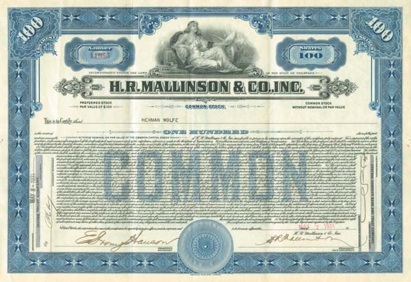 H. R. Mallinson and Co., Inc